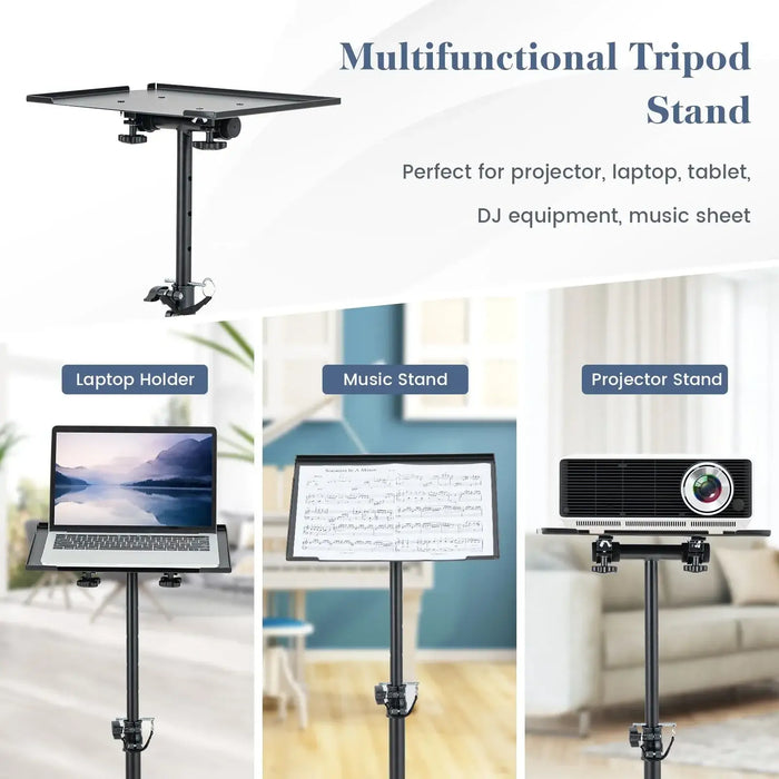 Adjustable Tripod Projector Stand – 70–118.5cm Height | 180° Tilting Tray COSTWAY - Little and Giant Explorers Costway