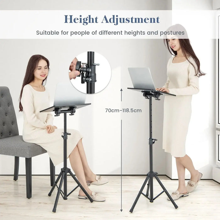 Adjustable Tripod Projector Stand – 70–118.5cm Height | 180° Tilting Tray COSTWAY - Little and Giant Explorers Costway