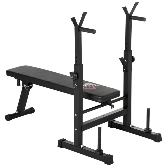 Adjustable Weight Bench Press with Barbell Rack - Little and Giant Explorers HOMCOM