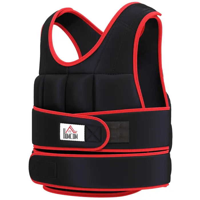 Adjustable Weighted Vest – 20kg Max - Red | 38 Removable Weight Bags HOMCOM - Little and Giant Explorers HOMCOM