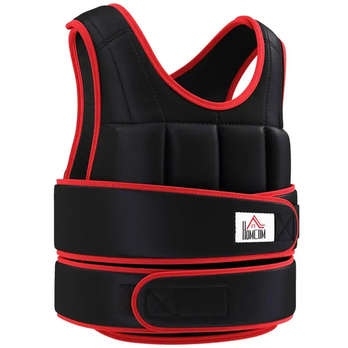 Adjustable Weighted Vest – 20kg Max - Red | 38 Removable Weight Bags HOMCOM - Little and Giant Explorers HOMCOM