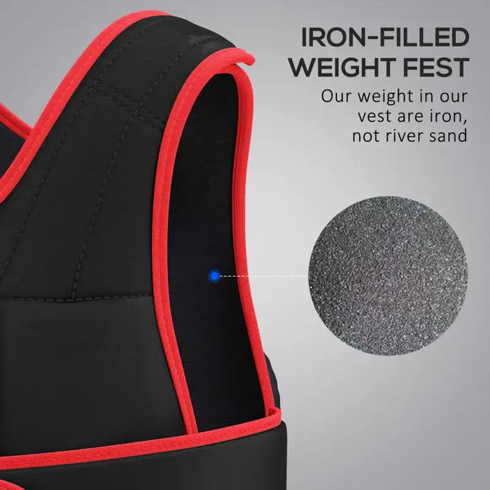 Adjustable Weighted Vest – 20kg Max - Red | 38 Removable Weight Bags HOMCOM - Little and Giant Explorers HOMCOM