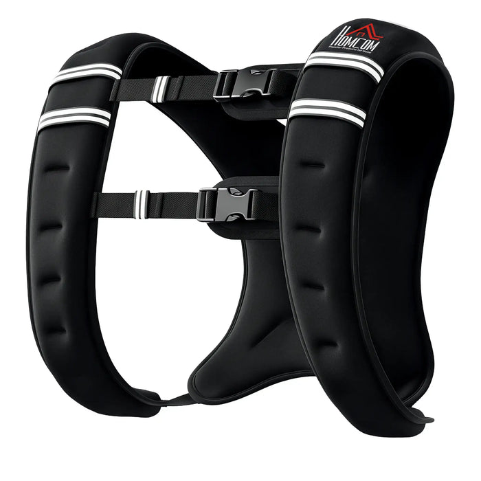 Black dog harness with white stripes on a white background