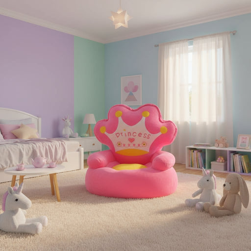 Princess Plush Children's Chair in Pink - Little and Giant Explorers vidaXL