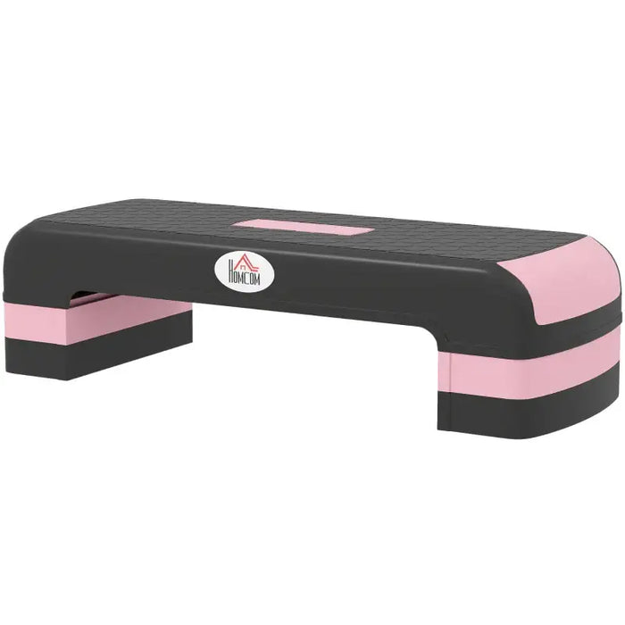 Aerobic Exercise Stepper - Pink and Black | Adjustable 3-Level Step Platform HOMCOM - Little and Giant Explorers HOMCOM