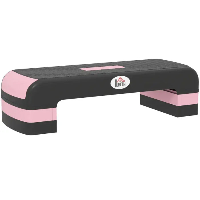 Aerobic Exercise Stepper - Pink and Black | Adjustable 3-Level Step Platform HOMCOM - Little and Giant Explorers HOMCOM