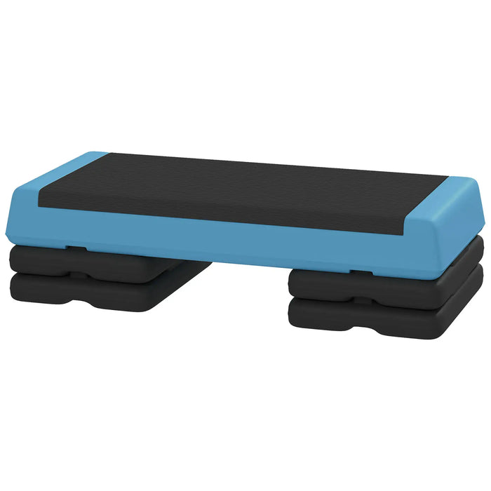 3-Height Adjustable Aerobic Fitness Stepper in Blue - Little and Giant Explorers SPORTNOW