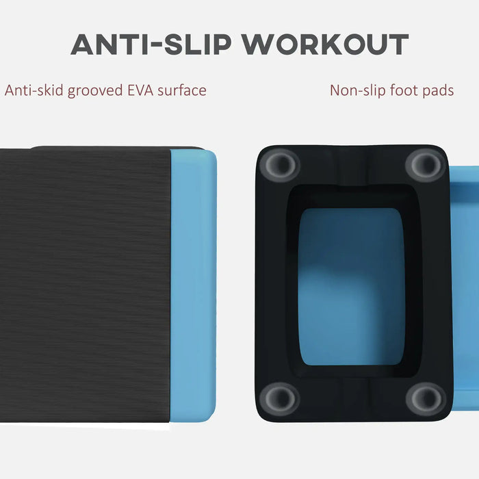 3-Height Adjustable Aerobic Fitness Stepper in Blue - Little and Giant Explorers SPORTNOW