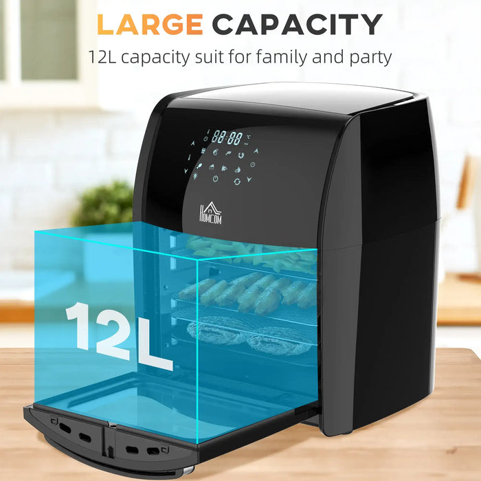 Large capacity humidifier with digital display on a wooden surface