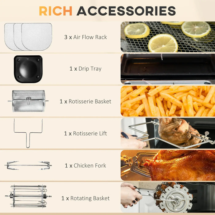 List of accessories for a grill with images and text labels.