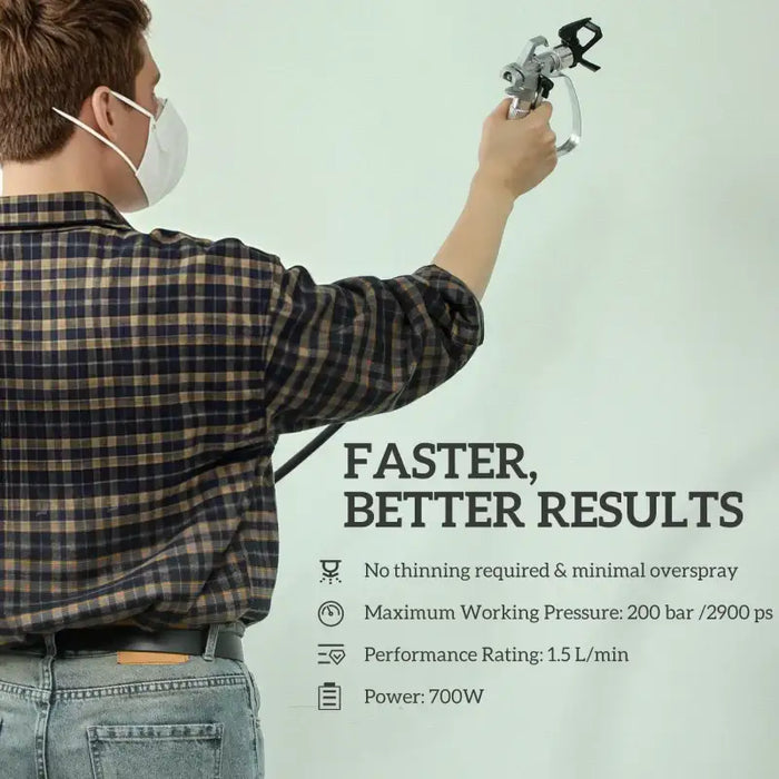 Airless Paint Sprayer – Dark Blue Electric Spray Gun | Adjustable Pressure and Accessories HOMCOM - Little and Giant Explorers HOMCOM