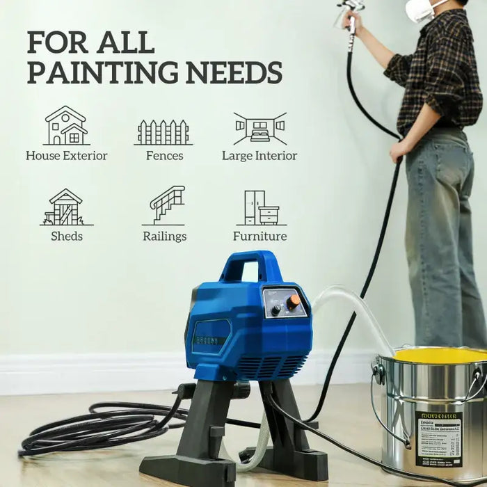 Airless Paint Sprayer – Dark Blue Electric Spray Gun | Adjustable Pressure and Accessories HOMCOM - Little and Giant Explorers HOMCOM
