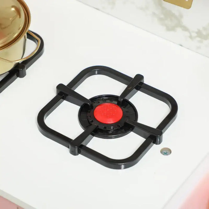 All-in-One Kids Wooden Kitchen Playset - Pink | Stove, Microwave and Accessories AIYAPLAY - Little and Giant Explorers AIYAPLAY