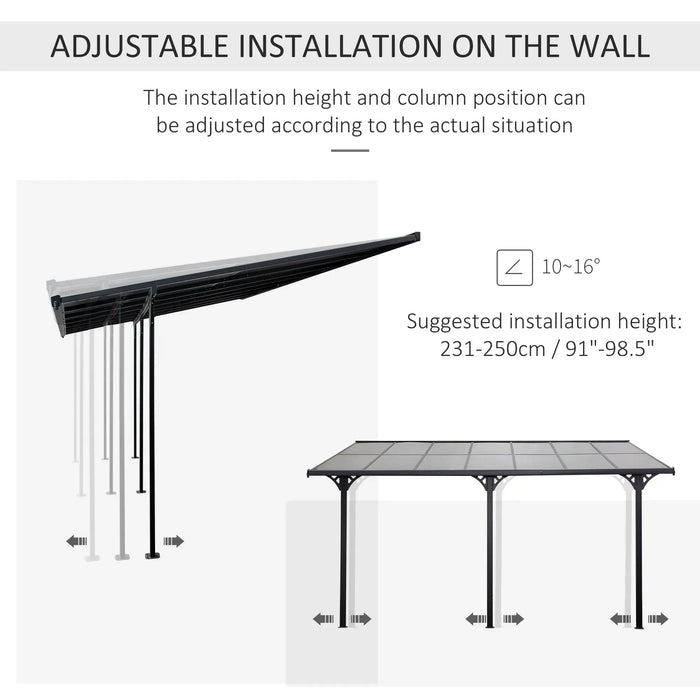 Aluminium Framed Patio Gazebo Pergola with PC Roof (4.35 x 3m) - Little and Giant Explorers Outsunny