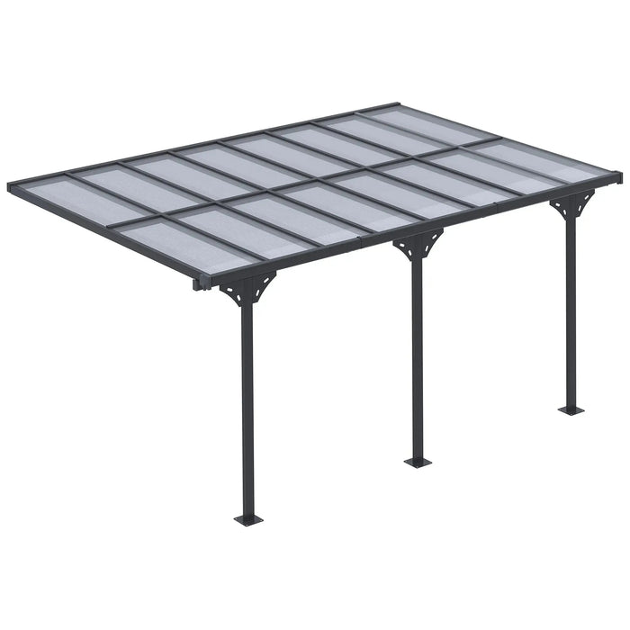 Aluminium Framed Patio Gazebo Pergola with PC Roof (4.35 x 3m) - Little and Giant Explorers Outsunny