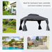 Aluminium Garden Pavilion Gazebo with Nets and Curtains in Black (3 x 4m) - Little and Giant Explorers Outsunny