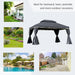 Aluminium Garden Pavilion Gazebo with Nets and Curtains in Black (3 x 4m) - Little and Giant Explorers Outsunny