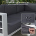 Five-Piece Aluminium Garden Sofa Set with Glass-Top Table in Grey - Little and Giant Explorers Outsunny