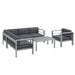 Five-Piece Aluminium Garden Sofa Set with Glass-Top Table in Grey - Little and Giant Explorers Outsunny