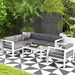 Five-Piece Aluminium Garden Sofa Set with Glass-Top Table in Grey - Little and Giant Explorers Outsunny