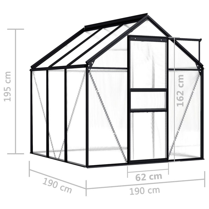 Aluminium Greenhouse in Anthracite 3.61m² - Little and Giant Explorers vidaXL