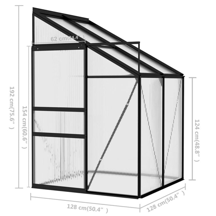 Aluminium Greenhouse in Anthracite 2.59m³ - Little and Giant Explorers vidaXL