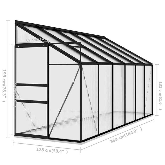 Aluminium Greenhouse in Anthracite 7.77m³ - Little and Giant Explorers vidaXL