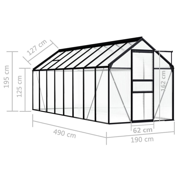 Aluminium Greenhouse in Anthracite 9.31m² - Little and Giant Explorers vidaXL