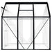 Aluminium frame greenhouse with clear polycarbonate panels and anthracite finish