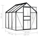 Aluminium polycarbonate greenhouse anthracite 190x190x195cm with sliding door and dimensions