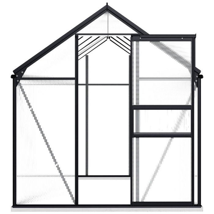 Aluminium Greenhouse with Base Frame in Anthracite 5.89m² - Little and Giant Explorers vidaXL