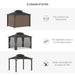 Aluminium Hardtop Gazebo with Accessories in Brown (3.65 x 3m) - Little and Giant Explorers Outsunny