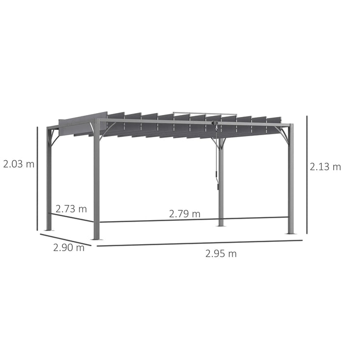 Aluminium Louvered Patio Gazebo Canopy in Grey (4 x 3m) - Little and Giant Explorers Outsunny