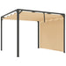 Aluminium Pergola with Retractable Roof and Wall in Khaki (3 x 3m) - Little and Giant Explorers Outsunny