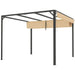 Aluminium Pergola with Retractable Roof and Wall in Khaki (3 x 3m) - Little and Giant Explorers Outsunny