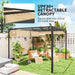 Aluminium Pergola with Retractable Roof and Wall in Khaki (3 x 3m) - Little and Giant Explorers Outsunny