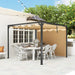 Aluminium Pergola with Retractable Roof and Wall in Khaki (3 x 3m) - Little and Giant Explorers Outsunny