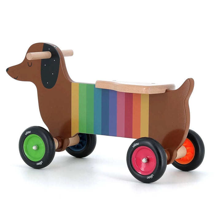 Andy Westface Dog Ride-On | Dachshund Design with Rainbow Stripes - Little and Giant Explorers Vilac