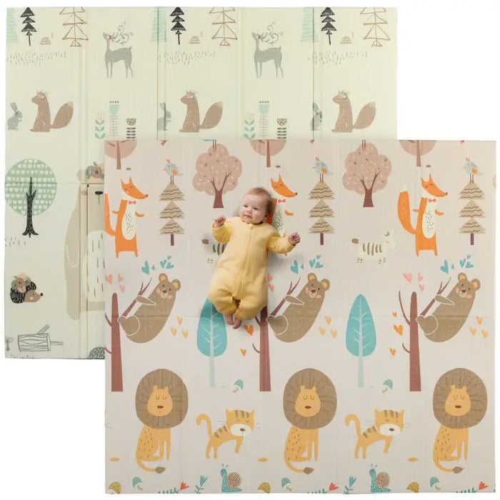 Animal Baby Play Mat – Reversible Jungle and Safari Design | Foldable 3.45㎡ Coverage AIYAPLAY - Little and Giant Explorers AIYAPLAY
