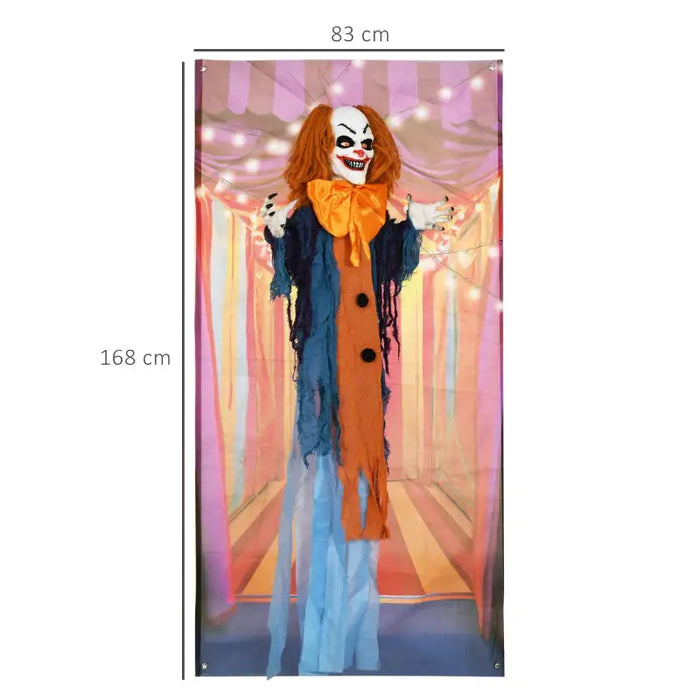 Animated Halloween Circus Clown Decoration | Motion and Sound Activated Prop - Red LED Eyes HOMCOM - Little and Giant Explorers HOMCOM