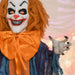 Animated Halloween Circus Clown Decoration | Motion and Sound Activated Prop - Red LED Eyes HOMCOM - Little and Giant Explorers HOMCOM