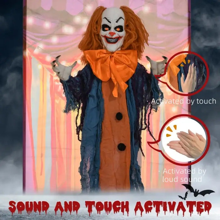 Animated Halloween Circus Clown Decoration | Motion and Sound Activated Prop - Red LED Eyes HOMCOM - Little and Giant Explorers HOMCOM