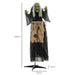 Animated Halloween Decoration – 160cm Hunchback Witch | Motion and Sound Activated with Red Light-Up Eyes HOMCOM - Little and Giant Explorers HOMCOM