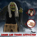 Animated Halloween Decoration – 160cm Hunchback Witch | Motion and Sound Activated with Red Light-Up Eyes HOMCOM - Little and Giant Explorers HOMCOM