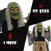Animated Halloween Decoration – 160cm Hunchback Witch | Motion and Sound Activated with Red Light-Up Eyes HOMCOM - Little and Giant Explorers HOMCOM