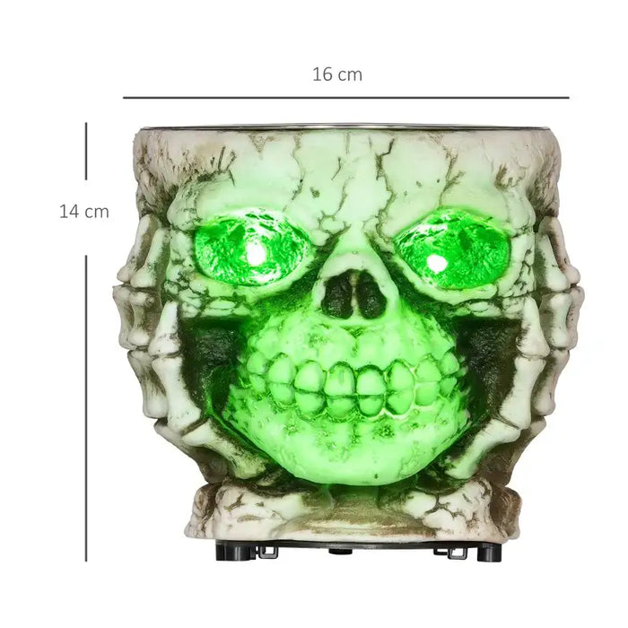 Animated Halloween Skeleton Candy Bowl – Sound Activated Prop | Green LED Eyes and Creepy Howling HOMCOM - Little and Giant Explorers HOMCOM