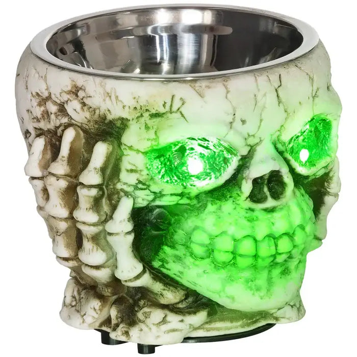 Animated Halloween Skeleton Candy Bowl – Sound Activated Prop | Green LED Eyes and Creepy Howling HOMCOM - Little and Giant Explorers HOMCOM