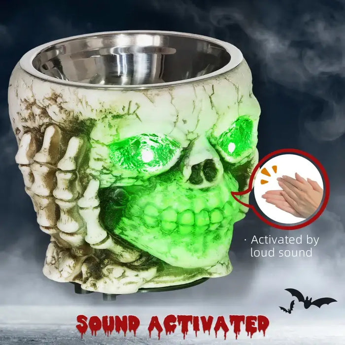Animated Halloween Skeleton Candy Bowl – Sound Activated Prop | Green LED Eyes and Creepy Howling HOMCOM - Little and Giant Explorers HOMCOM