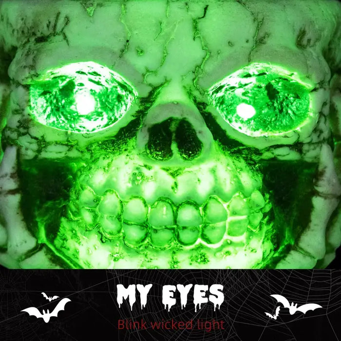 Animated Halloween Skeleton Candy Bowl – Sound Activated Prop | Green LED Eyes and Creepy Howling HOMCOM - Little and Giant Explorers HOMCOM