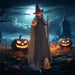Animated Halloween Witch with Broomstick | Motion and Sound Activated - Red Light Eyes HOMCOM - Little and Giant Explorers HOMCOM